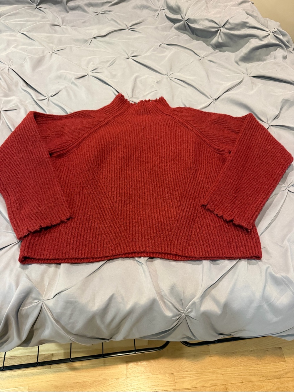 Favorite Daughter Red Ribbed Turtleneck Sweater
